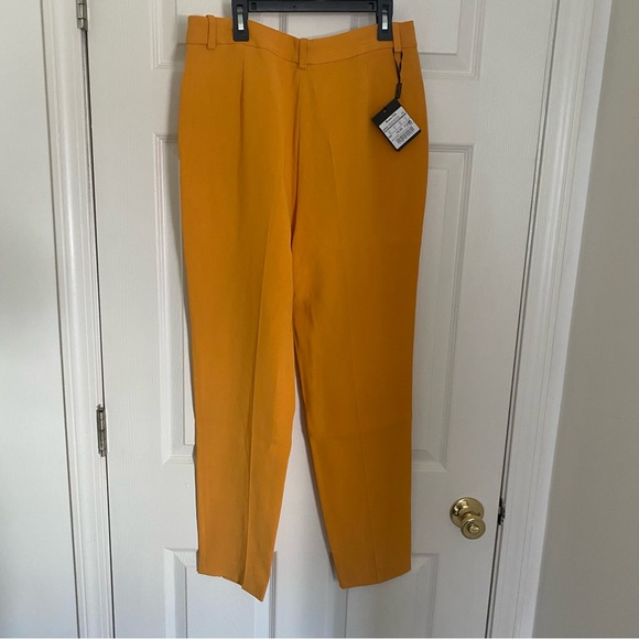 NWT Massimo Dutti Golden Yellow Slim Trouser Pants - Picture 3 of 6